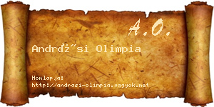 Andrási Olimpia névjegykártya